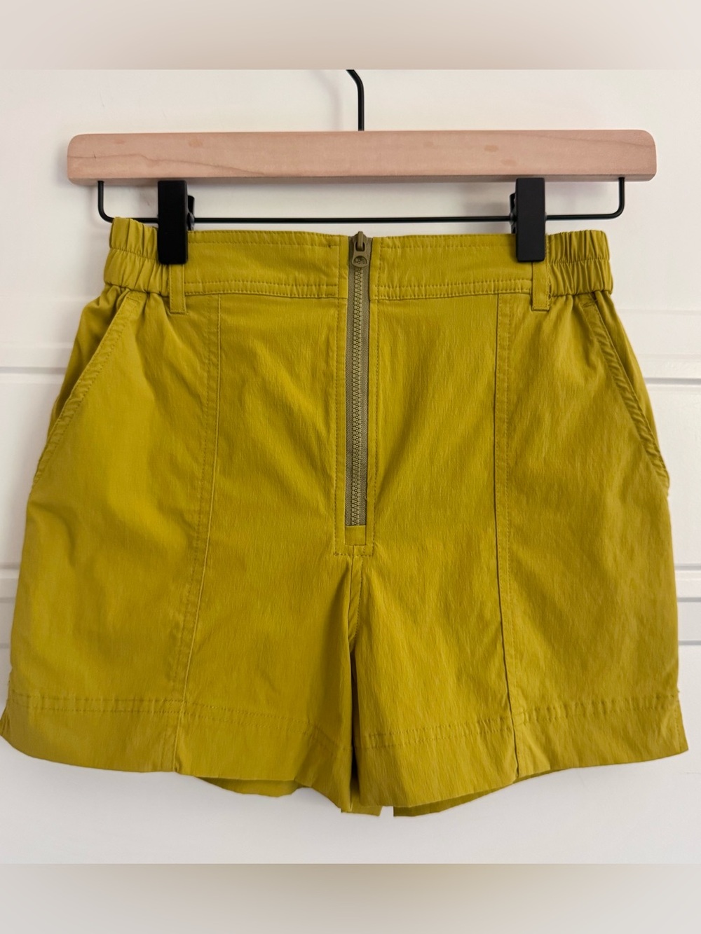 MWL Madewell High-Waist Zip-Front Shorts Citrus Lime, XS